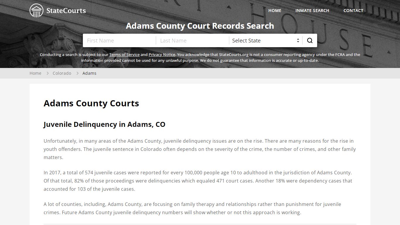 Adams County, CO Courts - Records & Cases - StateCourts
